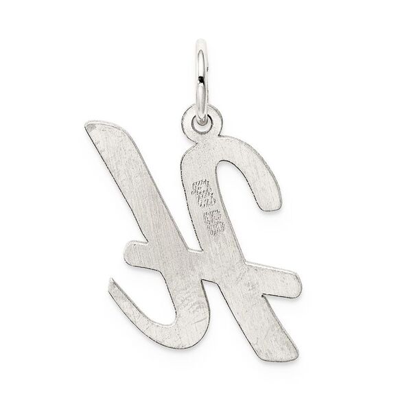 Sterling Silver Madison Collection LG Classic Script Initial H Pendant - Picture 3 of 5